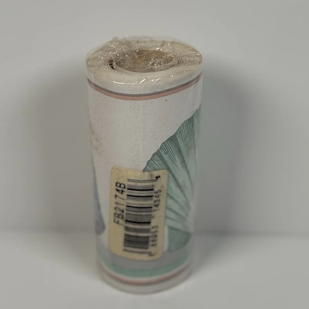 Wallpaper‎ Border Beach Sea Conch Shells Pastel 5 Inch 5 Yards Made In USA VTG